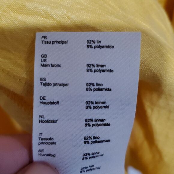 Maje Rifilo Yellow Linen Wrap Dress Size 42 Or 8 - Picture 13 of 16